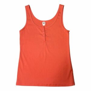 GAP Henley Supima Cotton Tank in Coral, Size M